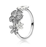 925 Sterling Silver Pan Ring Bouquet Flower Ring For Women
