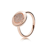 925 Silver Pan Ring Crown Heart Crystal Women Wedding Party Jewelry