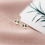925 Silver Panda Earrings Animal Women Birthday Gift
