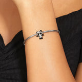 925 Silver Panda Violence Bear Enamel Charm for Women DIY Bracelet