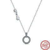 925 Sterling Silver Flower Stars Eternal Link Chain Necklace For Women