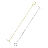 Sterling Silver Paper Clip Chain Bracelet with Toggle Clasp