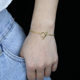 Sterling Silver Paper Clip Chain Bracelet with Toggle Clasp