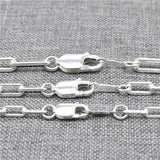 925 Silver Paperclip Chain Necklace 2.5-3.5mm 18-36 Inches