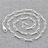 925 Silver Paperclip Chain Necklace 2.5-3.5mm 18-36 Inches