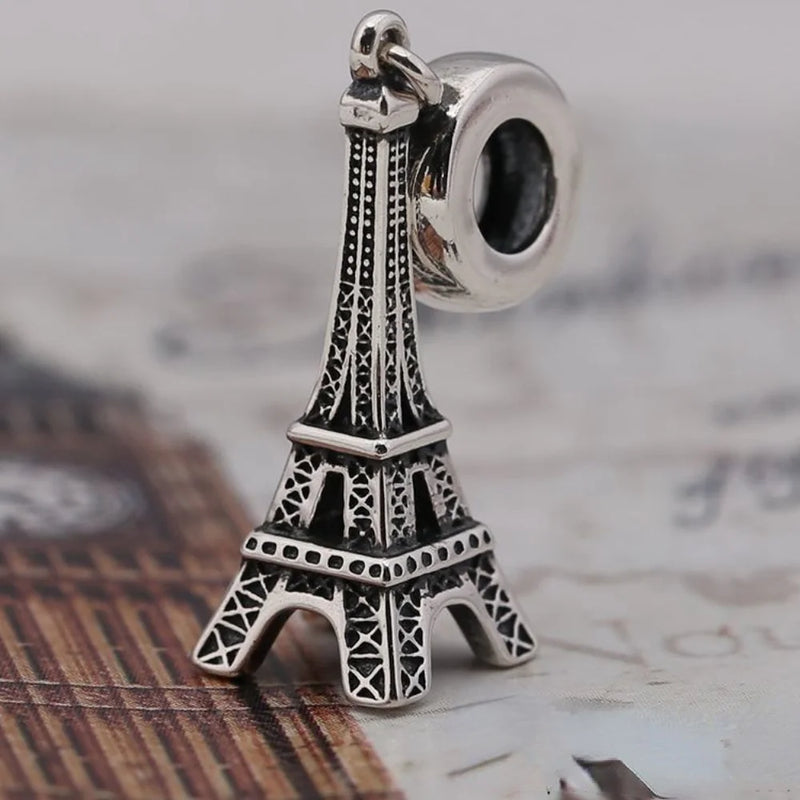 925 Sterling Silver Paris Tower Beads for Jewelry Making