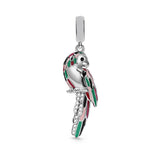 925 Silver Parrot Pendant Dangle Charm for Pan Bracelets