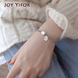925 Silver Party Bracelet Vintage English Letter Tag Thai Silver Jewelry