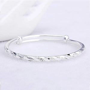 925 Silver Cuff Bracelet for Women Couples - Adjustable Wedding Jewelry Gift