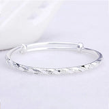 925 Silver Cuff Bracelet for Women Couples - Adjustable Wedding Jewelry Gift