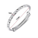 925 Silver Cuff Bracelet for Women Couples - Adjustable Wedding Jewelry Gift