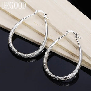 925 Silver U-Shaped Earrings Engagement Wedding Party Jewelry