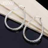 925 Silver U-Shaped Earrings Engagement Wedding Party Jewelry