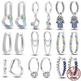 925 Silver Zircon Magic Eye Snake Earrings Women Birthday Gift