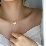 925 Sterling Silver Crystal Heart Pendant Necklace