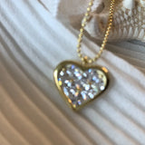 925 Sterling Silver Crystal Heart Pendant Necklace
