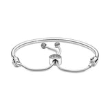 925 Silver Heart Clasp Chain Bracelet - Women