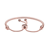 925 Silver Heart Clasp Chain Bracelet - Women