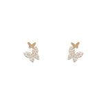 Sterling Silver Butterfly Stud Earrings with Zircon