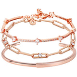 925 Silver Pave Bar Link Chain & Stones Logo I-d Bracelet