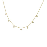 925 Silver CZ Disco Drip Drop Pendant Necklace Choker Charm Women