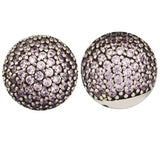 925 Sterling Silver Pink CZ Bangle Charms Beads - Fits Europe Bracelet