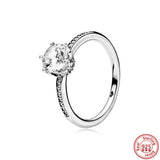 925 Silver Pave Women Rings Clear Zircon Charm Jewelry