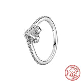 925 Silver Pave Women Rings Clear Zircon Charm Jewelry