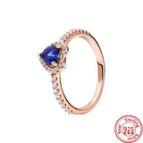 925 Silver Pave Women Rings Clear Zircon Charm Jewelry