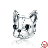 925 Sterling Silver Paw Print & Bone Pet Charm Bead Gift