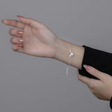 925 Silver Peach Flowers Bracelet for Women