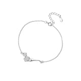 925 Silver Peach Flowers Bracelet for Women