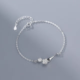925 Silver Peach Flowers Bracelet for Women