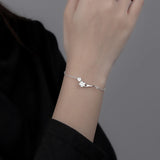 925 Silver Peach Flowers Bracelet for Women