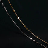 925 Silver Peach Heart Choker Necklace Clavicle Chain Short Choker Necklace