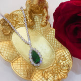 925 Silver Emerald Necklace Pendant for Women Punk Origin Chains Necklaces
