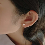 925 Silver Pearl Bow Stud Earrings for Women Romantic Jewelry Gift