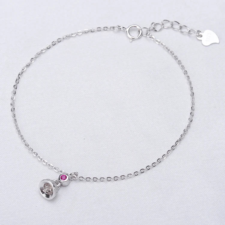 925 Silver Pearl Bracelet Mountings Bangle Findings Jewelry Parts 3pcs/lot