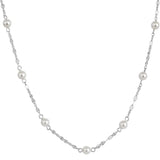 925 Silver Pearl Chain Choker Necklace for Women