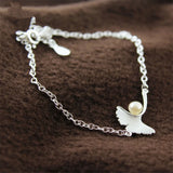 925 Sterling Silver Pearl Charm Bracelet Leaves Bangles Wedding Gift