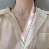 925 Silver Pearl Leaf Necklace Women Korea Style Jewelry