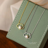 925 Silver Pearl Cloud Pendant Necklace Women Light Jewelry