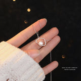 925 Silver Pearl Cloud Pendant Necklace Women Light Jewelry