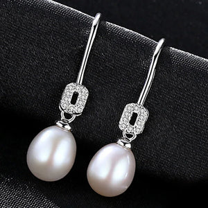 925 Silver Pearl Drop Earrings Women's Jewelry