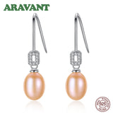 925 Silver Pearl Drop Earrings Women's Jewelry
