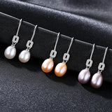 925 Silver Pearl Drop Earrings Women's Jewelry