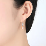 925 Silver Pearl Drop Earrings Women's Jewelry