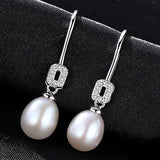 925 Silver Pearl Drop Earrings Women's Jewelry