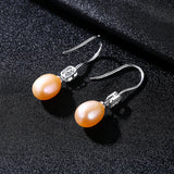 925 Silver Pearl Drop Earrings Women's Jewelry