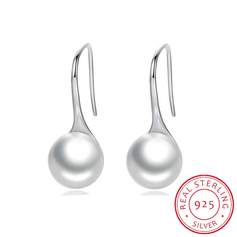 925 Silver Pearl Drop Earrings Pearls Dangle Earrings